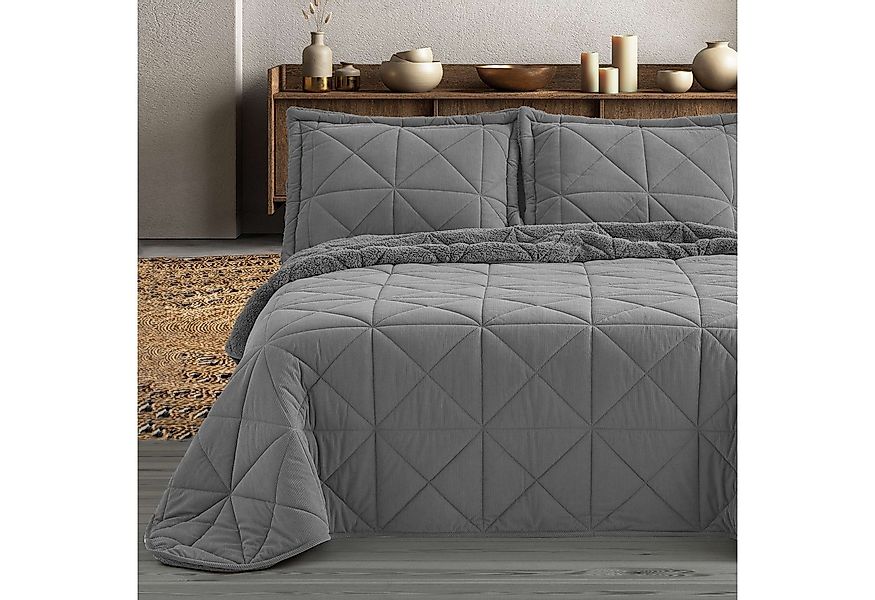 Überwurf Weiche und warme Decke inkl. 2 Kissenbezüge, Manterol, 250x260cm, günstig online kaufen