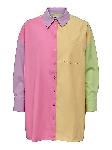ONLY Loose Fit Colourblock- Hemd Damen Beige günstig online kaufen