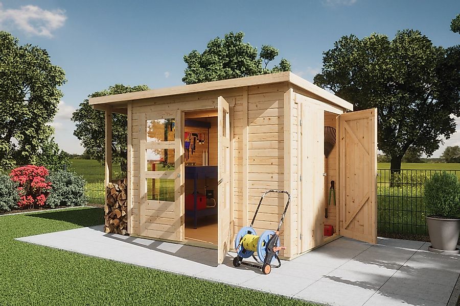 Karibu Gartenhaus Gartenhaus Multi mit Schrank günstig online kaufen