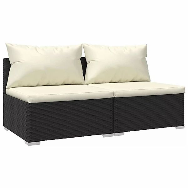 Vidaxl 2-tlg. Garten-lounge-set Mit Kissen Poly Rattan Schwarz günstig online kaufen