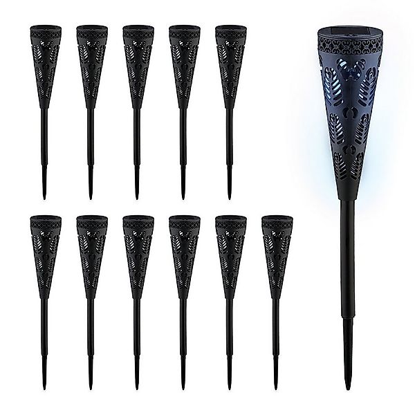 relaxdays LED Solarleuchte Solarlampen-Set mit Lichteffekt, 12er Pack günstig online kaufen