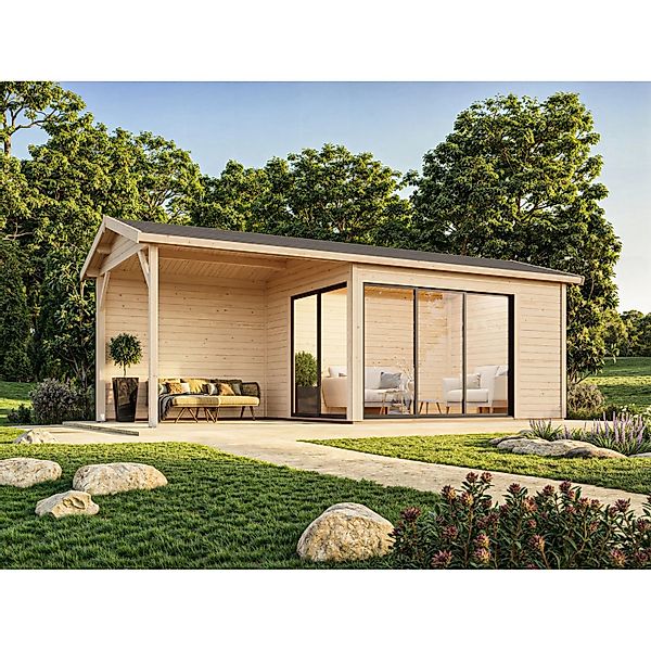 Palmako Gartenhaus Amanda Slide Plus 668 x 300 cm Hellbraun FSC® günstig online kaufen