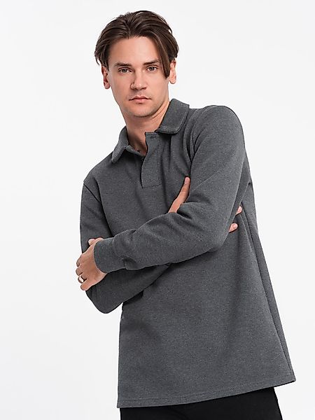 OMBRE Langarm-Poloshirt Herren-Sweatshirt mit Polokragen aus günstig online kaufen