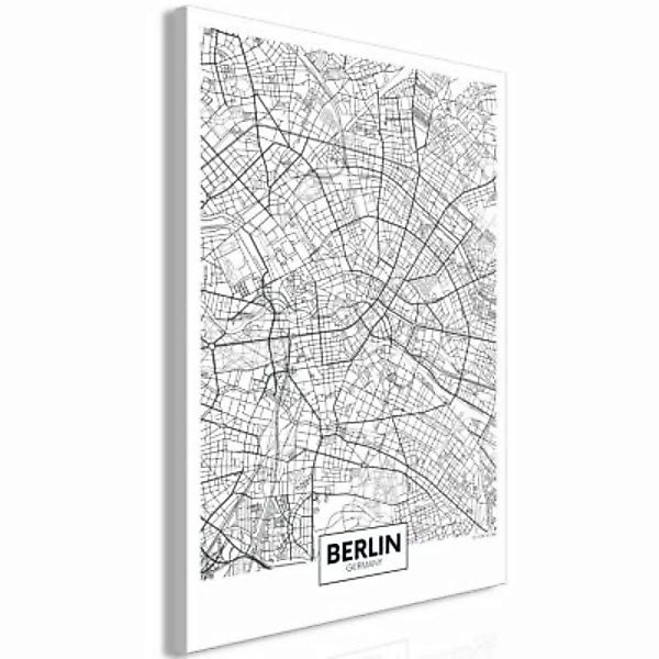 artgeist Wandbild Map of Berlin (1 Part) Vertical schwarz/weiß Gr. 40 x 60 günstig online kaufen