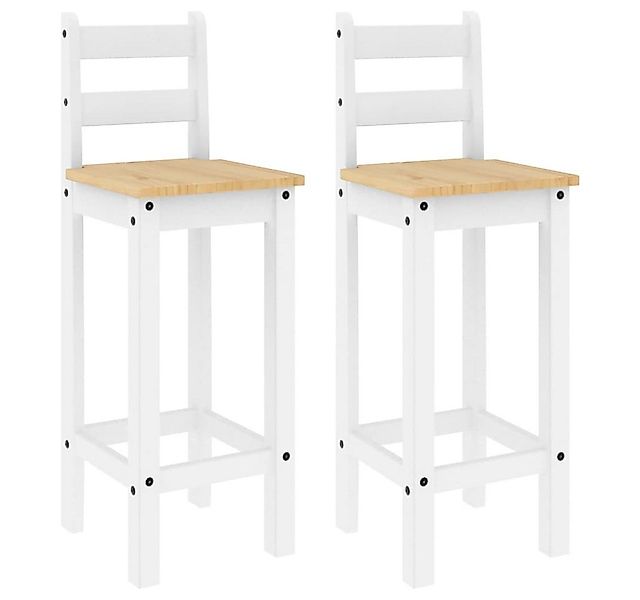 vidaXL Essgruppe Barstühle 2 Stk. Weiß Massivholz Kiefer, (1-tlg) günstig online kaufen