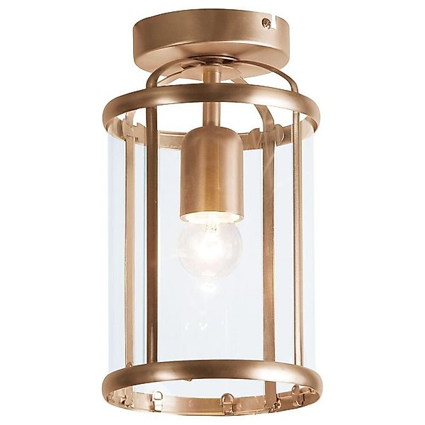 Deckenleuchte Pimpernel in Bronze und Transparent E27 günstig online kaufen