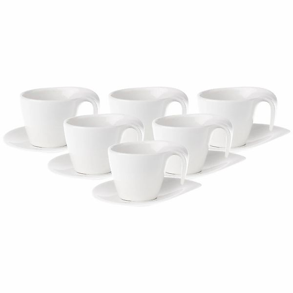 Villeroy & Boch Tasse "Kaffeetassen mit Untertassen Flow 200 ml 6er Set wei günstig online kaufen