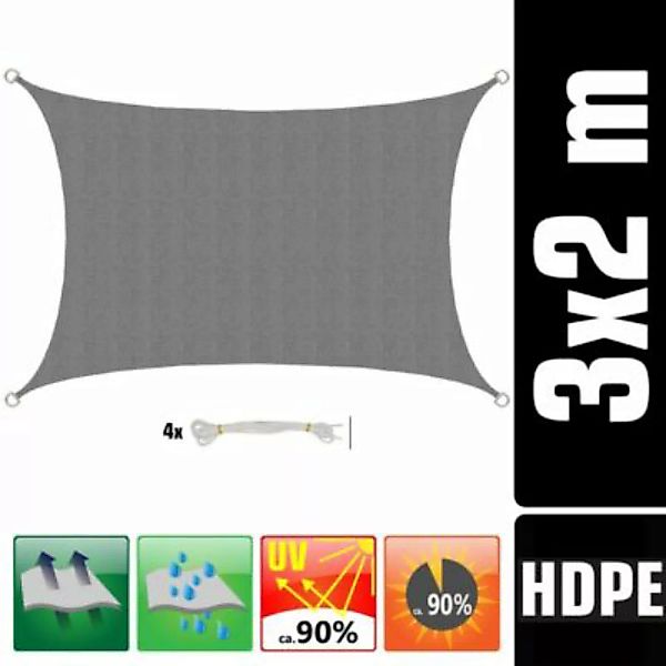 AMANKA Sonnensegel Thar Grau S 3x2m HDPE grau günstig online kaufen