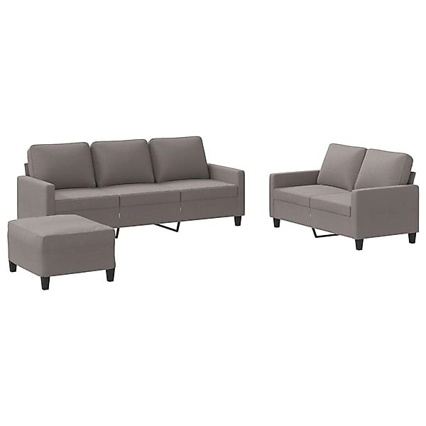 vidaXL 3-Tlg Sofagarnitur mit Kissen Taupe Stoff 3201475 günstig online kaufen
