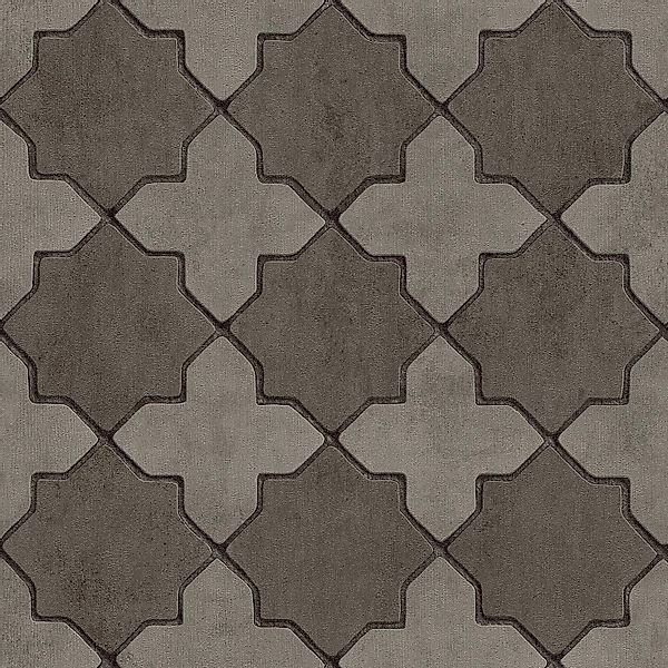 PROFHOME 374213-GU Grafik Tapete Geometrisch Matt Grau Schwarz 0,53 m x 10, günstig online kaufen