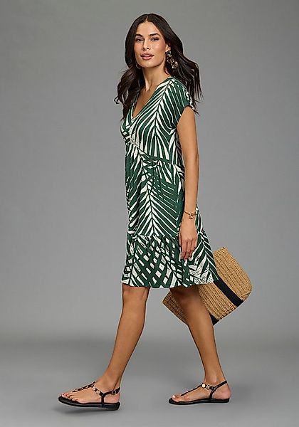 Laura Scott Sommerkleid gemustertes Design, besondere Nahtführung mit Volan günstig online kaufen