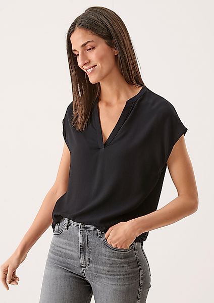 s.Oliver Shirttop Viskose Shirt im Materialmix günstig online kaufen