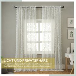 Refttenw Vorhang Spitzenvorhänge,Boho-Blume Rüschenvorhänge, 2 Stück günstig online kaufen