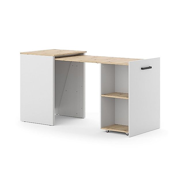 Vicco Esstisch Adam, Greige/Artisan-Eiche, 60 x 50.4 cm ausziehbar günstig online kaufen