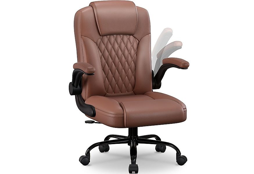 Homimaster Bürostuhl Ergonomisch, Kunstleder Schreibtischstuhl 90° Klappbar günstig online kaufen