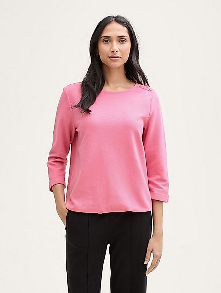 TOM TAILOR 3/4-Arm-Shirt Langarmshirt mit Knopf-Details günstig online kaufen