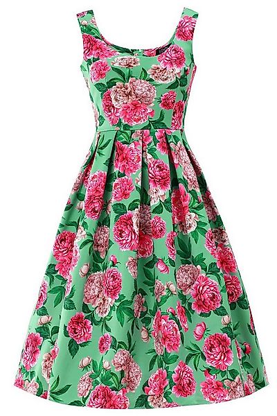 Dolly and Dotty A-Linien-Kleid Amanda Pink Peony Mint Green Retro Rockabill günstig online kaufen