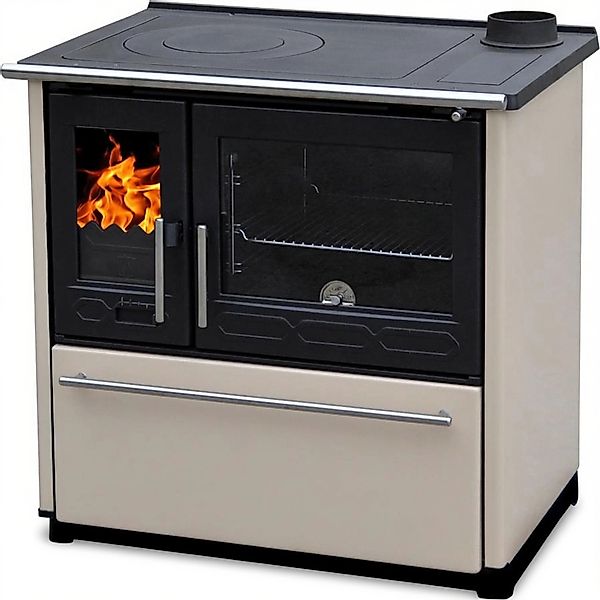 Plamen Küchenofen Holzherd 850 Glas Creme Rechte Version und 8 kW günstig online kaufen