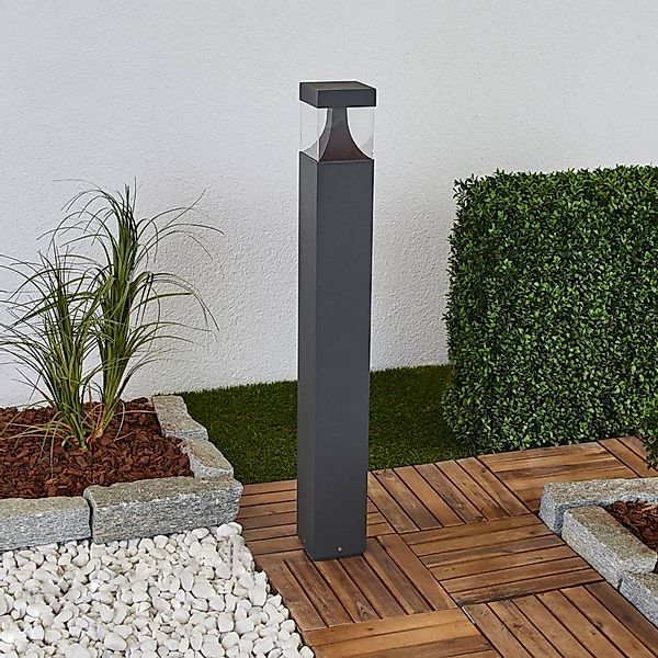 Lucande LED-Wegeleuchte Egon, Höhe 90 cm, grafitgrau, IP54 günstig online kaufen