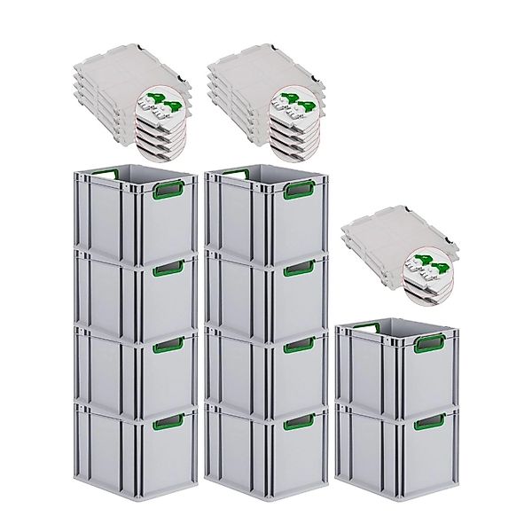 PROREGAL Spar Set 10x Eurobox Nextgen Color Mit Scharnierdeckel & Schiebesc günstig online kaufen