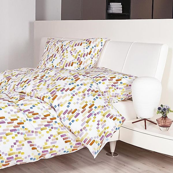 Bettwäsche Janine Seersucker Tango 20133-9 Block Streifen Bunt 135x200 günstig online kaufen