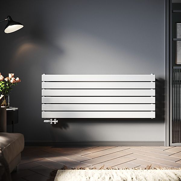 SONNI Heizkörper Heizkörper Wasserbeheizte Heizkörper,Breite 1200mm,Schwarz günstig online kaufen