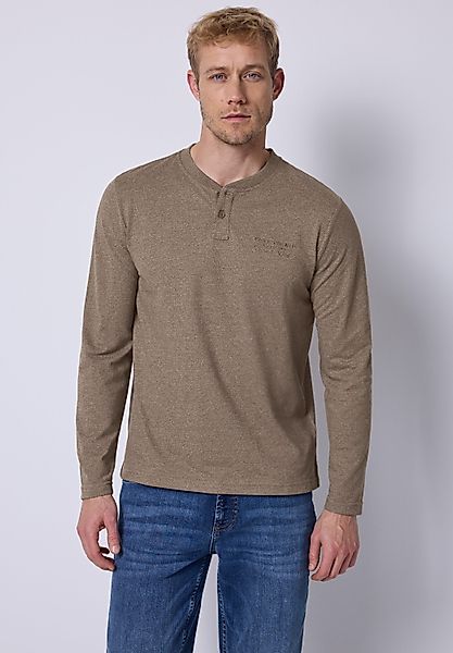 STREET ONE MEN Langarmshirt im Melange günstig online kaufen