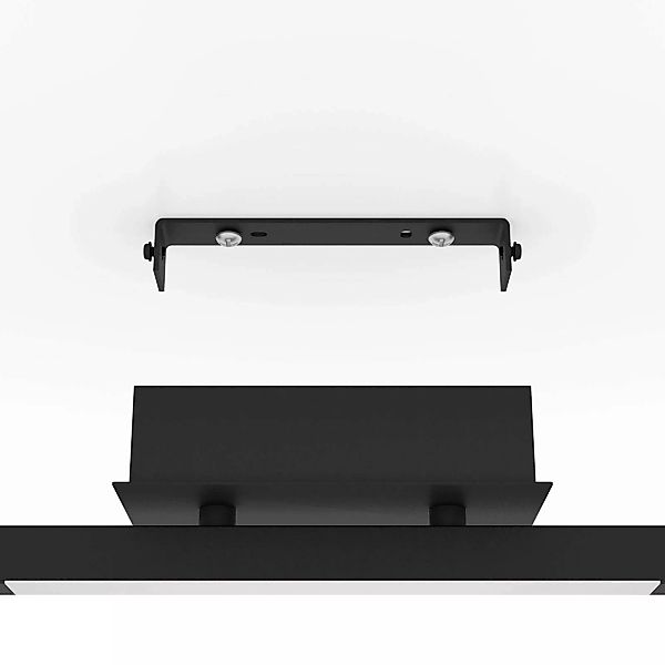 LED-Deckenspot Cardillio 2 schwarz mit zwei Ringen günstig online kaufen