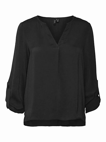 VERO MODA Fold-up Bluse Damen Schwarz günstig online kaufen
