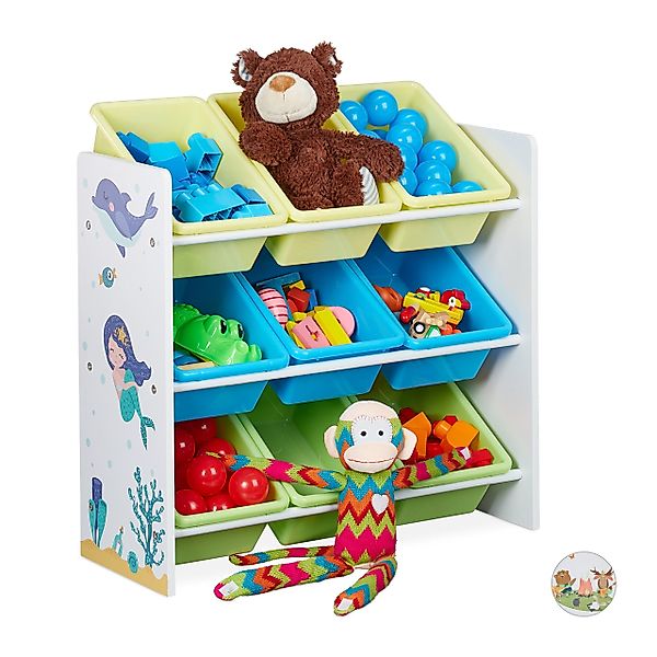 relaxdays Kinderregal mit 9 Boxen und günstig online kaufen