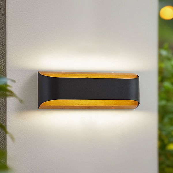 Lindby LED-Außenwandleuchte Lenore, schwarz, Metall, 36,5cm günstig online kaufen
