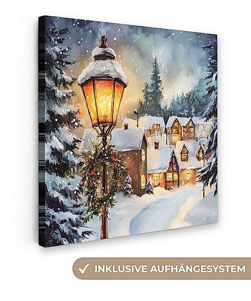 OneMillionCanvasses® Leinwandbild Weihnachtsdorf - Häuser - Schnee - Weihna günstig online kaufen