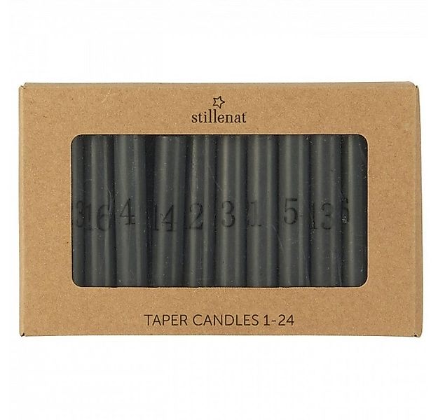 Ib Laursen Adventskerze Stillenat Adventskerzen 1–24 Stabkerzen Schwarz Set günstig online kaufen