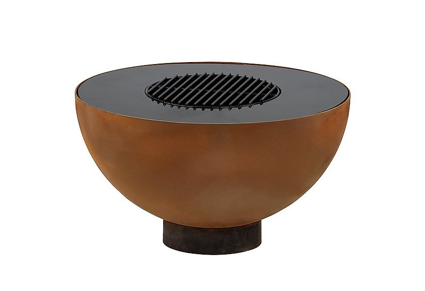 BBQ-Toro Feuerschale Feuerkorb mit Grill Ø 60 cm, Rostoptik, Feuerplattengr günstig online kaufen