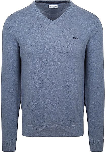 McGregor Pullover Merinowolle V-Ausschnitt Vintage Blau - Größe M günstig online kaufen