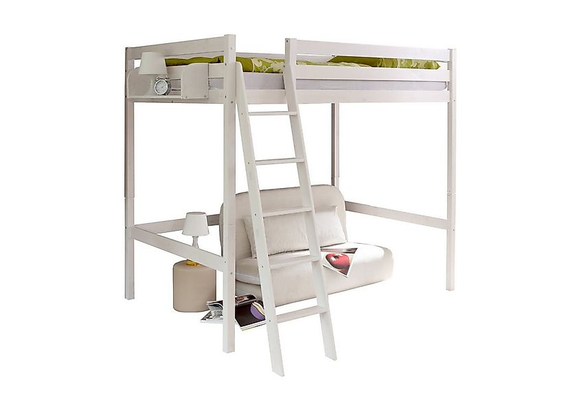 Ticaa Hochbett Hochbett Matthias 140 x 200 Kiefer weiss Weiß lackiert (Holz günstig online kaufen