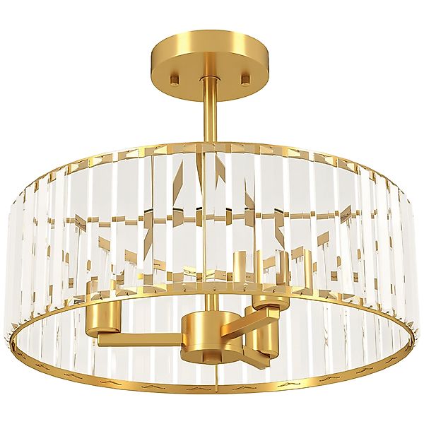 HOMCOM Kristall Deckenleuchte, Deckenlampe Hängend mit 3 x E14 Fassung, Run günstig online kaufen