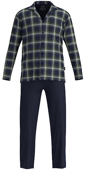 CECEBA Schlafanzug Herren Flanell Pyjama geknöpft (2 tlg) Baumwolle günstig online kaufen