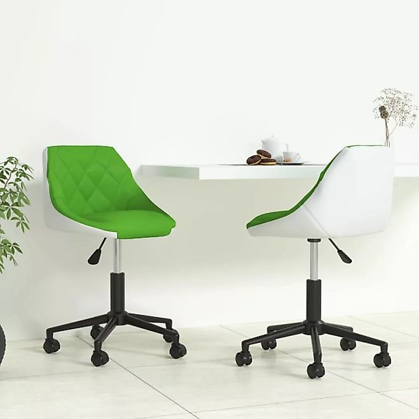 Esszimmerstühle 2 Stk. Drehbar Grün Und Weiß Kunstleder günstig online kaufen