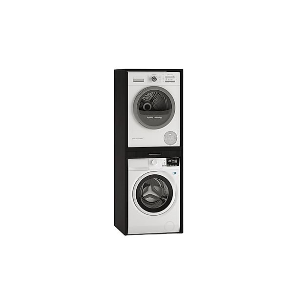 Waschturm Waschmaschinenschrank WSTT185 für Waschmaschine & Trockner Schwar günstig online kaufen