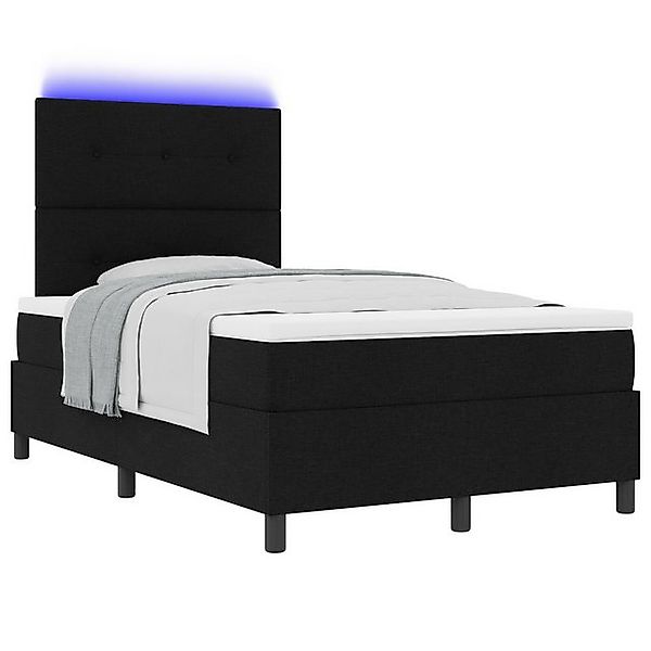 vidaXL Bett Boxspringbett mit Matratze & LED Schwarz 120x200 cm Stoff (1-tl günstig online kaufen
