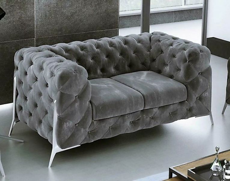 JVmoebel Sofa Grüße Chesterfield Couch 2 Sitzer Polster Sitz Textil Stoff S günstig online kaufen