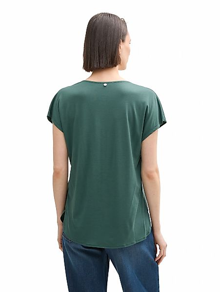 TOM TAILOR T-Shirt, mit geschlitztem Rundhalsaussschnitt günstig online kaufen