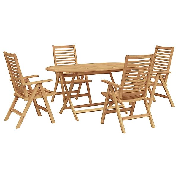 vidaXL 5-Teiliges Gartendining-Set Klappbar aus Massivem Teakholz 3356878 günstig online kaufen