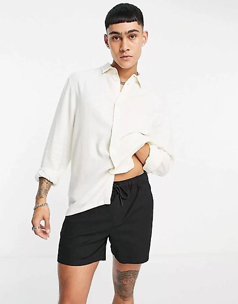 Weekday – Wise – Leinenhemd in Weiß günstig online kaufen