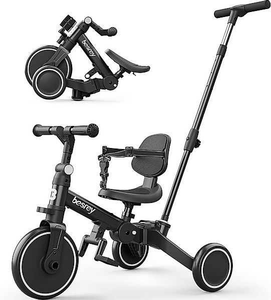 besrey Dreirad Kinderdreirad mit Schubstange faltbares Laufrad Kleinkind Dr günstig online kaufen