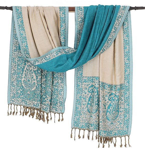Guru-Shop Halstuch Viskose Schal Stola mit Paisley Muster - aqua günstig online kaufen