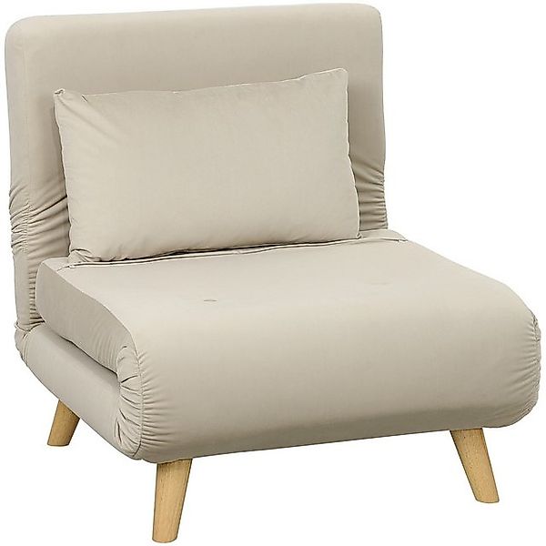 HOMCOM Schlafsofa Schlafsessel, Klappsessel 1 Teile, für Wohnzimmer, Beige günstig online kaufen