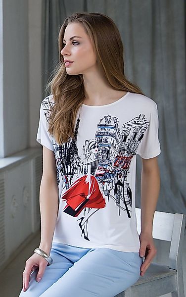 Passioni Print-Shirt mit charmanten Paris-Illustration T-Shirt günstig online kaufen