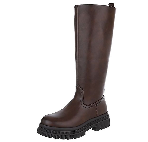 Ital-Design Modischer Damen Stiefel mit voluminösem Absatz Plateaustiefel ( günstig online kaufen